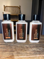 3 Bath & Body Works Dark Amber For Men Body Lotion 8oz Discontinued