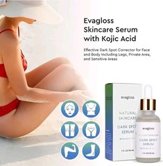 Evagloss Dark Spot Serum Kojic Acid Skin Brightening Fade Spots Acne Scars