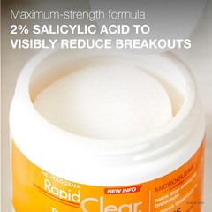 Rapid Clear Maximum Strength Acne Face Pads, for Acne Prone Skin, Salicylic Acid
