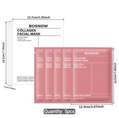 BOSNOW Collagen Facial Mask 5PCS Bio-Collagen Deep Hydrating Overnight Mask