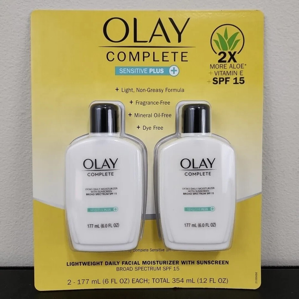 Olay Complete All Day Moisturizer with Sunscreen SPF 15 Sensitive Plus – 2 Pack
