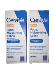 CeraVe AM Facial Moisturizing Lotion with SPF 30,Oil-Free Face Moisturizer Pck 2