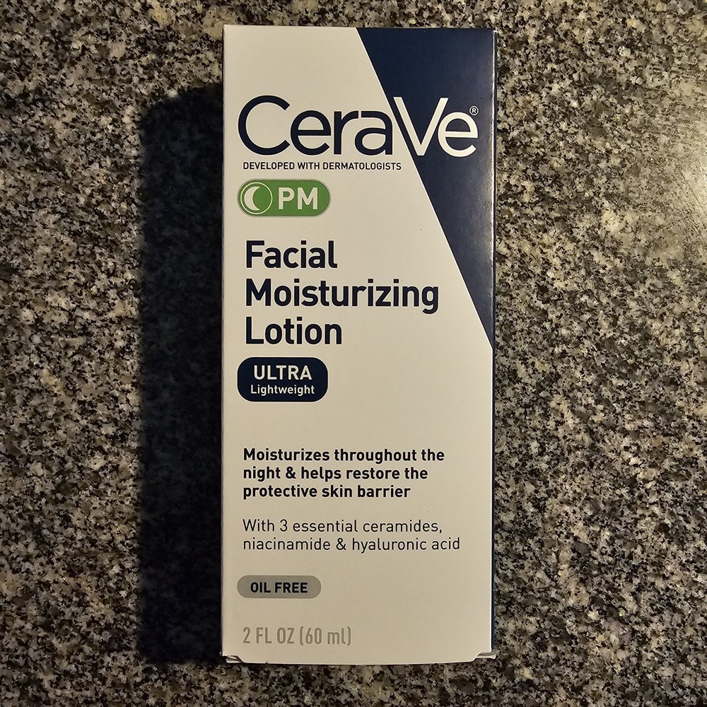 CeraVe PM Facial Moisturizing Lotion Oil-Free Ultra Lightweight 2 FL OZ Ceramide