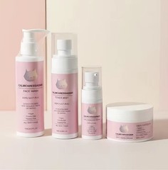 4-Pc CalmCaress Skincare Set Face Wash Toner Serum Cream New Sealed
