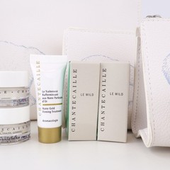 NEW Chantecaille Luxury Skincare Sample Lot 3 Cosmetic Bags 12 Neck Cream
