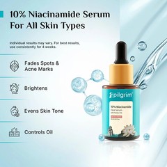 Pilgrim 10% Niacinamide Face Serum 30ml Rice Water Dark Spots Pores Oil