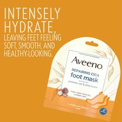 Aveeno Repairing CICA Foot Mask with Prebiotic Oat and Shea Butter, Moisturizing