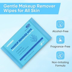 48 Count Makeup , Bulk Gentle Cleansing Towelettes, Individually Wrapped Trav…