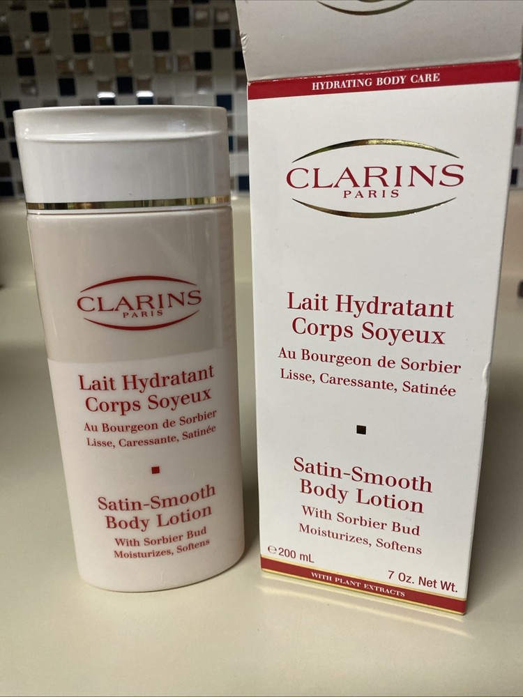 Satin Smooth Body Lotion by Clarins for Unisex Softens Sorbet Bud