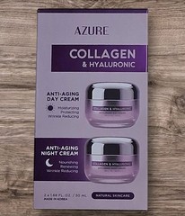 AZURE Collagen & Hyaluronic Acid Day Night Cream Value Set -2x 50mL / 1.69 Fl OZ