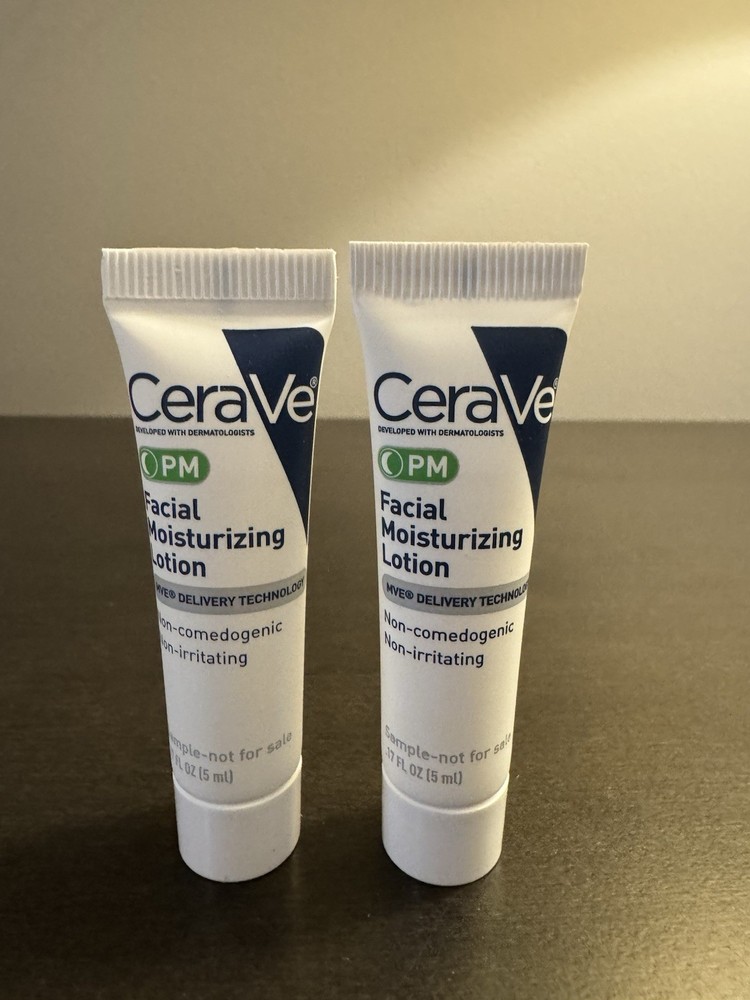 Cerave Pm Facial Moisturizing Lotion 5 g .17 oz Travel Size NEW x2