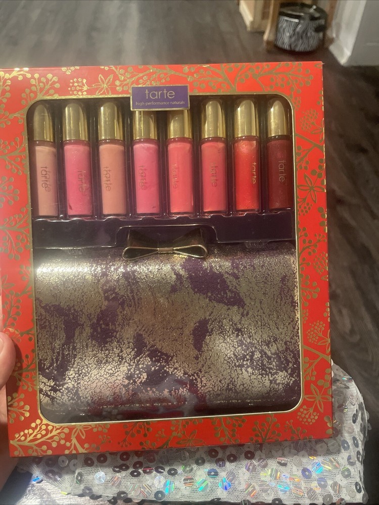 TARTE OF Giving 8 Deluxe Maracuja Lip Gloss Clutch Set Kit NIB Authentic
