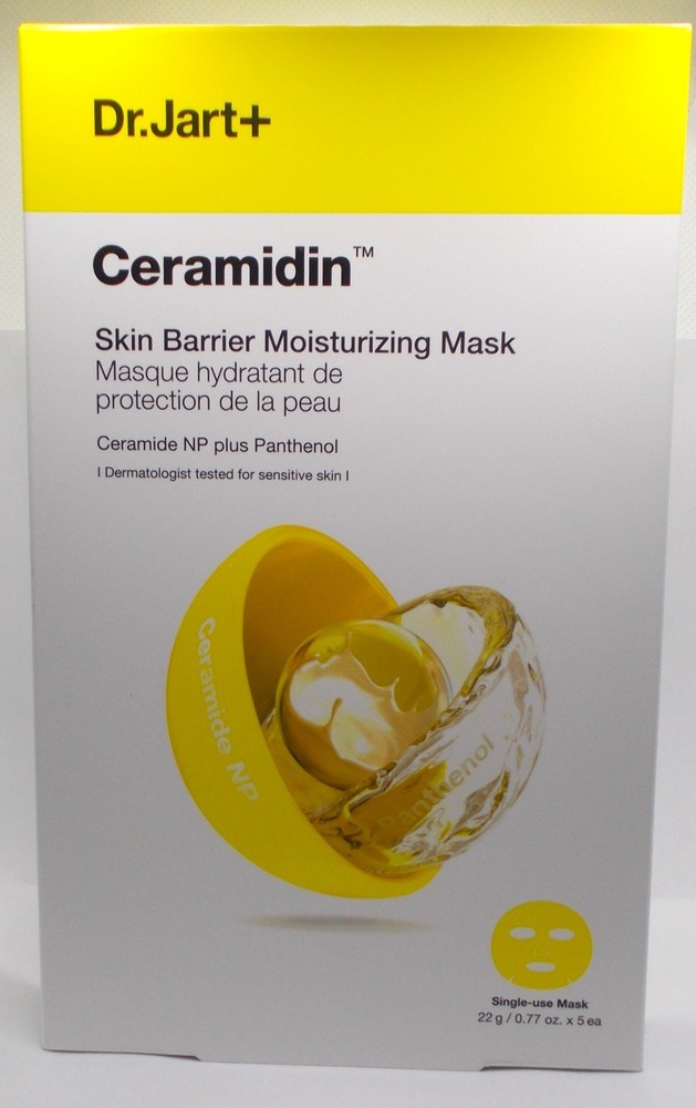 Dr.Jart+ Ceramidin Skin Barrier Moisturizing Mask – X5 Single-Use Masks – NEW