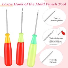 Zeyune 20 Pcs Candle Wick Needle for Silicone 2.76 inches, red green yellow
