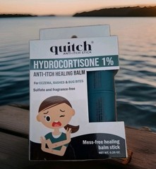 Quitch Hydrocortisone Anti-itch Healing Balm Eczema Rashes Bug Bites 0.25 oz