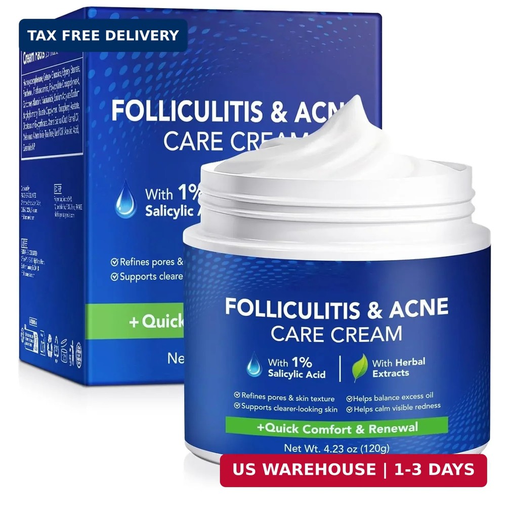 Folliculitis & Acne Treatment Cream Salicylic Acid & Herbal Extracts for Scalp,