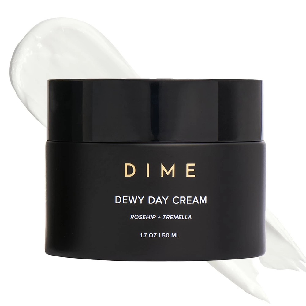DIME Beauty Dewy Day Cream, Morning Face Moisturizer+Rosehip Oil+Snow Mush-1.7oz