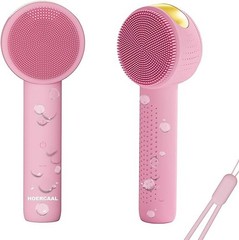 Electric Pink Silicone Facial Cleansing Brush Rechargeable 5 Mode Face Scrubber