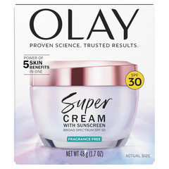 Super Cream with Sunscreen SPF 30, Trial Size, Lightweight Face Moisturizer with