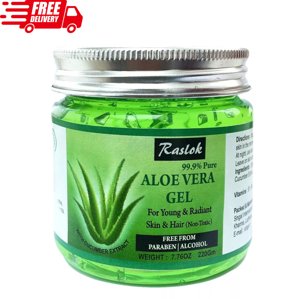 Organic Aloe Vera Gel Pure Natural Moisturizing Face Skin Hair Cucumber 7.76 OZ
