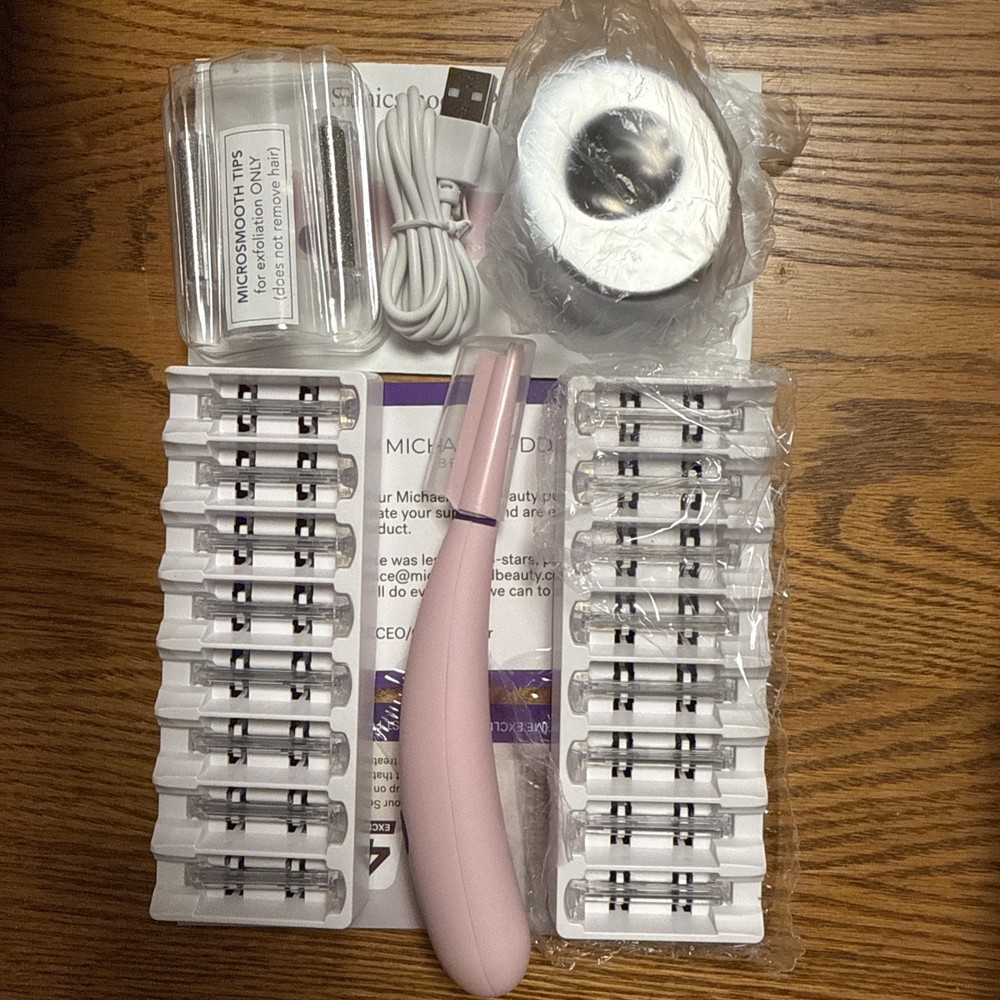 Michael Todd Sonicsmooth Pro+ Sonic Dermaplaning System Facial Hair Removal LED