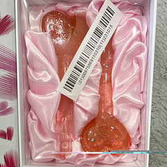 Ice Globe Facial Roller Set of 2 Pink Glass Cooling for Puffiness & Dark Circles