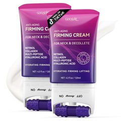 GOOSURE Neck Firming Cream with Roller, 4.3 fl oz -2 Pack, AH-8 Hexapeptide C…