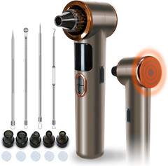 Heated Blackhead Remover Vacuum, Warm Compress Pore Vacuum Cleaner with 3 Suctio