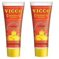 Vicco Turmeric Cream with Sandalwood Oil Ayurvedic for Fairness Acne Pack of 2