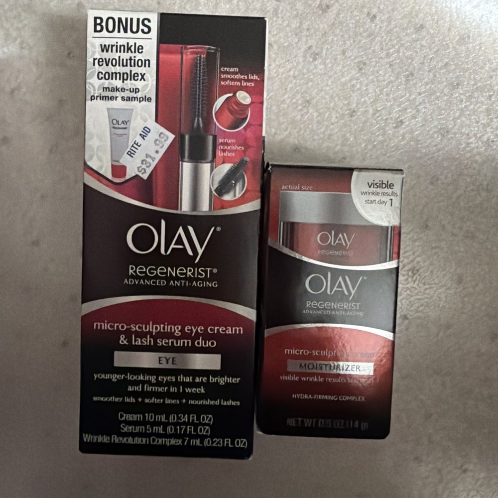 Olay Regenerist Micro-Sculpting Cream MOISTURIZER 14g/0.5oz 2018? NIB & Eye Cr