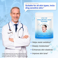 Pure Hyaluronic Acid Powder for Face & Joints, Dual Molecular Weight for Deep Hy