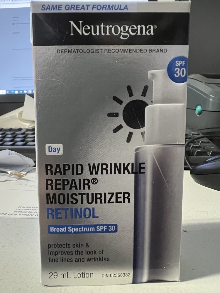 New Neutrogena Rapid Wrinkle Repair Day Retinol Moisturizer SPF 30 Sunscreen