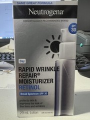 New Neutrogena Rapid Wrinkle Repair Day Retinol Moisturizer SPF 30 Sunscreen