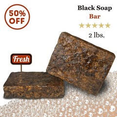 Raw African Black Soap Bar 2 lbs. Natural Pure Unrefined Skin Body Face Wash