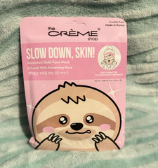 The Crème Shop Animal Masks Slow Down Skin Sloth Sheet Mask Rose 0.88oz 25ml