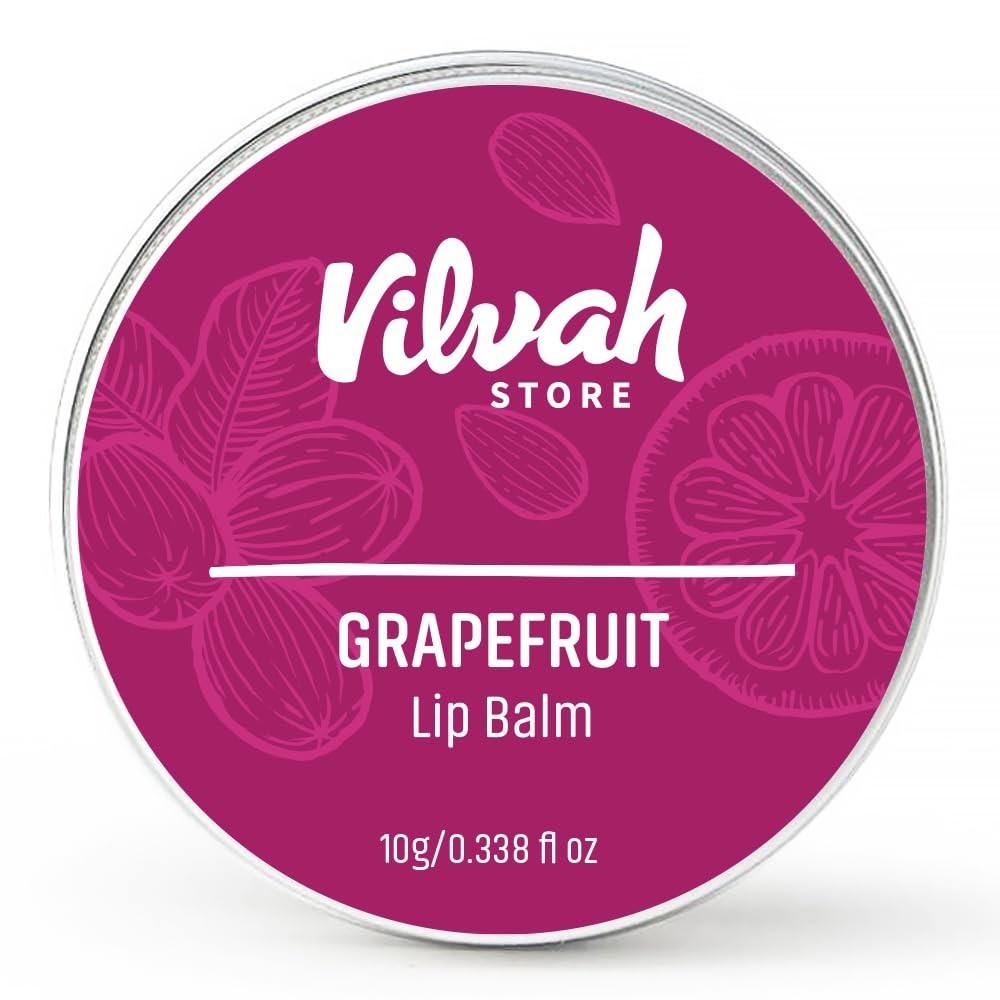 Vilvah Grapefruit Lip Balm for Dry Chapped Cracked Lips Nourishes Hydrates 10gm