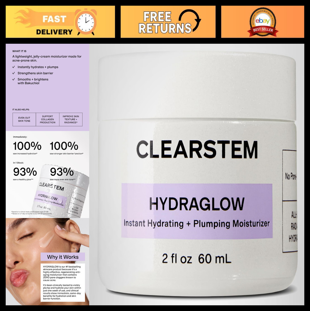 Hydraglow Stem Cell Moisturizer with Bakuchiol & Squalene – Youthful Skin Care,