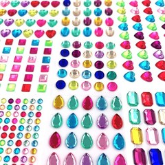 Elwish 365pcs Round Jewels Self Adhesive Stickers, multicolored