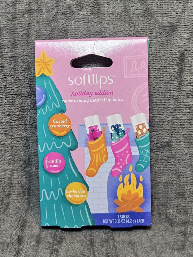3-pack Softlips Holiday Edition Moisturizing Natural Lip Balm in Gift Box