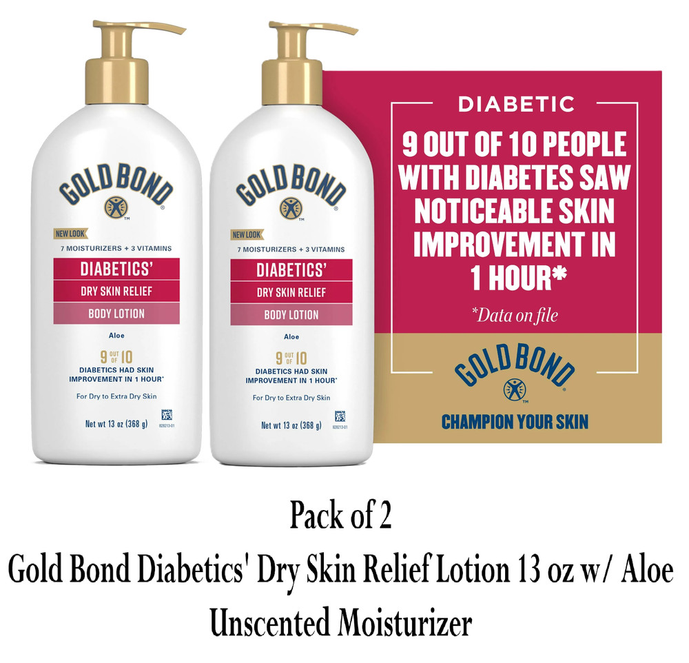 Gold Bond Diabetics&rsquo; Dry Skin Relief Lotion 13 oz w/ Aloe Unscented Moisturizer
