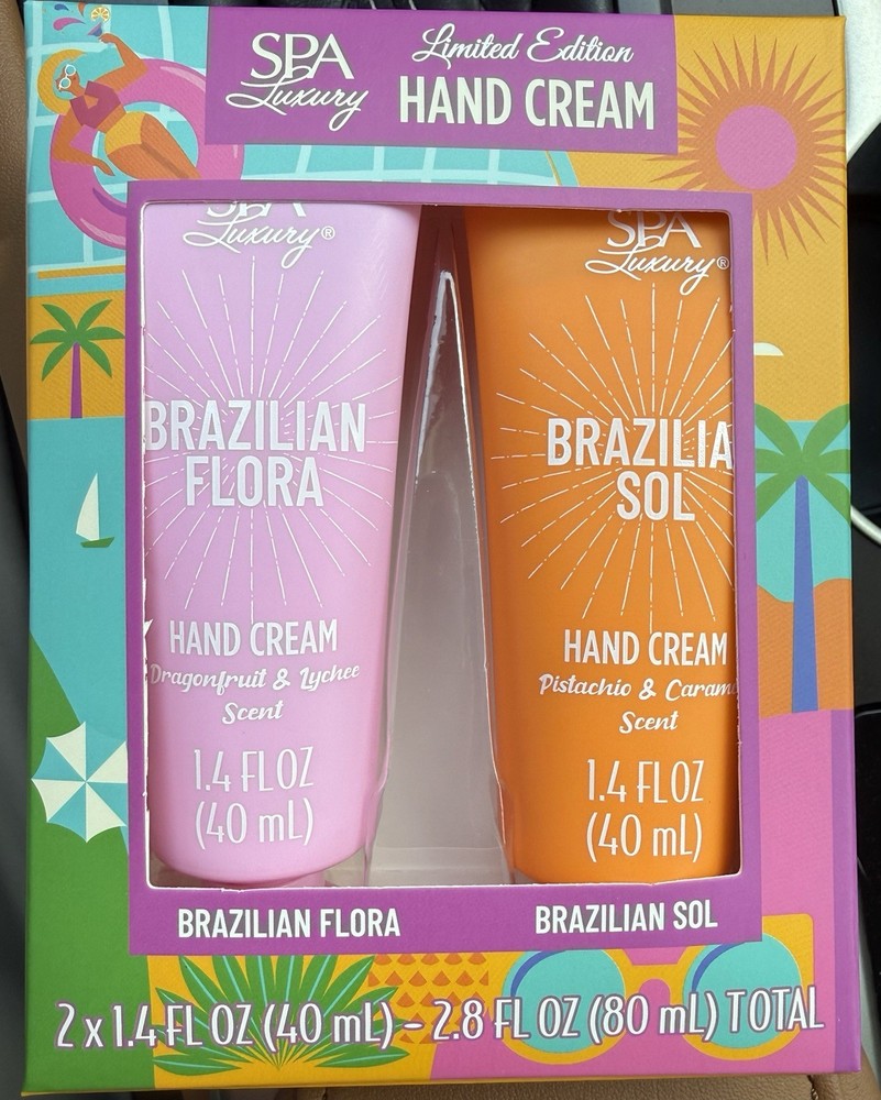 NEW SPA Luxury Limited Edition Hand Cream Set of 2 Brazilian Sol Brazilian Flora