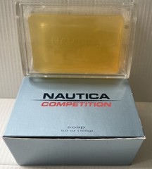 NAUTICA COMPETITION 2 x 5.5OZ SOAP WITH DISH BRAND HARD TO FIND RARE NIB 2 PCS.