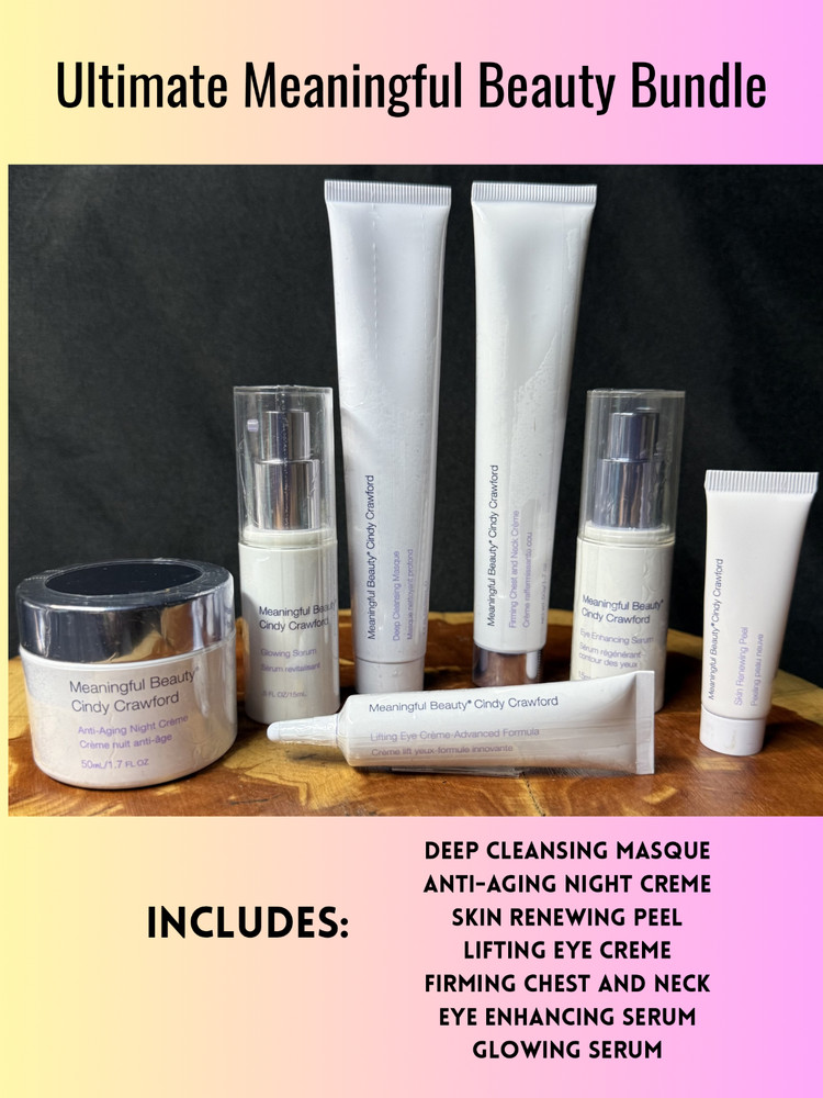 NEW SEALED Meaningful Beauty Ultimate 7-Piece Skincare Bundle by Cindy Crawford
