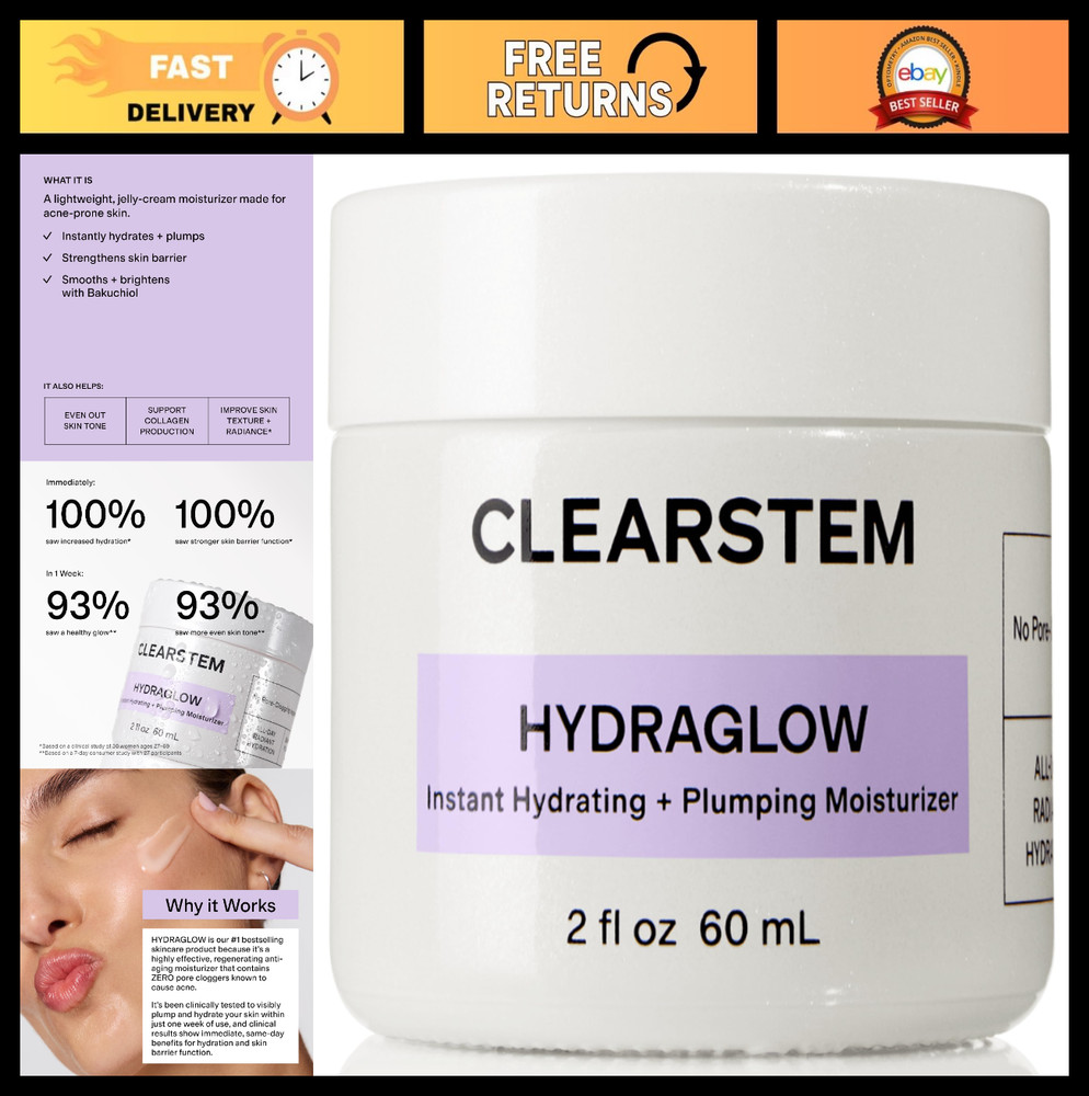 Hydraglow Stem Cell Moisturizer with Bakuchiol & Squalene – Youthful Skin Care,