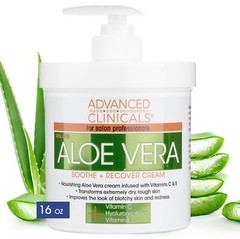 Aloe Vera Body Cream with Hyaluronic Acid Vitamin C and Vitamin E 16 Ounce