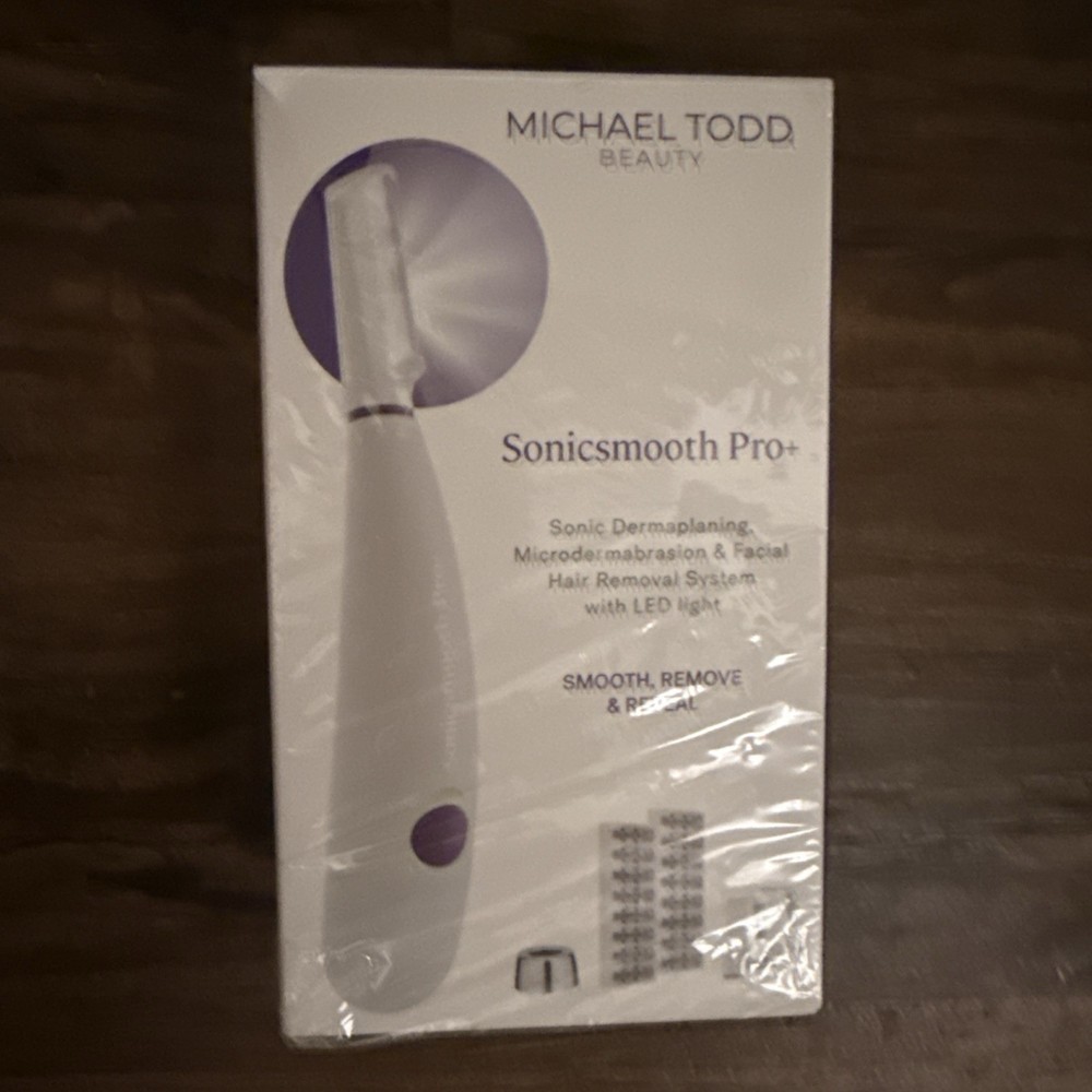 Michael Todd Sonicsmooth Pro+ Sonic Dermaplaning System Facial Hair Removal LED