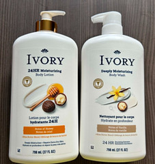 Ivory 24HR Moisturizing Body Lotion and Body Wash, 27 fl oz