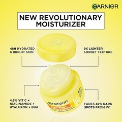 Garnier Fresh & Bright Vitamin C Sorbet Gel Face Moisturizer Cream, 45g