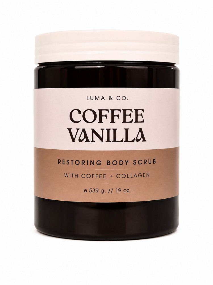 LUMA & CO. Coffee Vanilla Restoring Body Scrub with Coffee & Collagen 19 oz