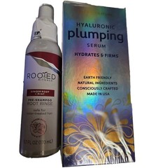 Roots + Nature Hyaluronic Face Plumping Serum & Rooted Pre- Shampoo Root Rinse